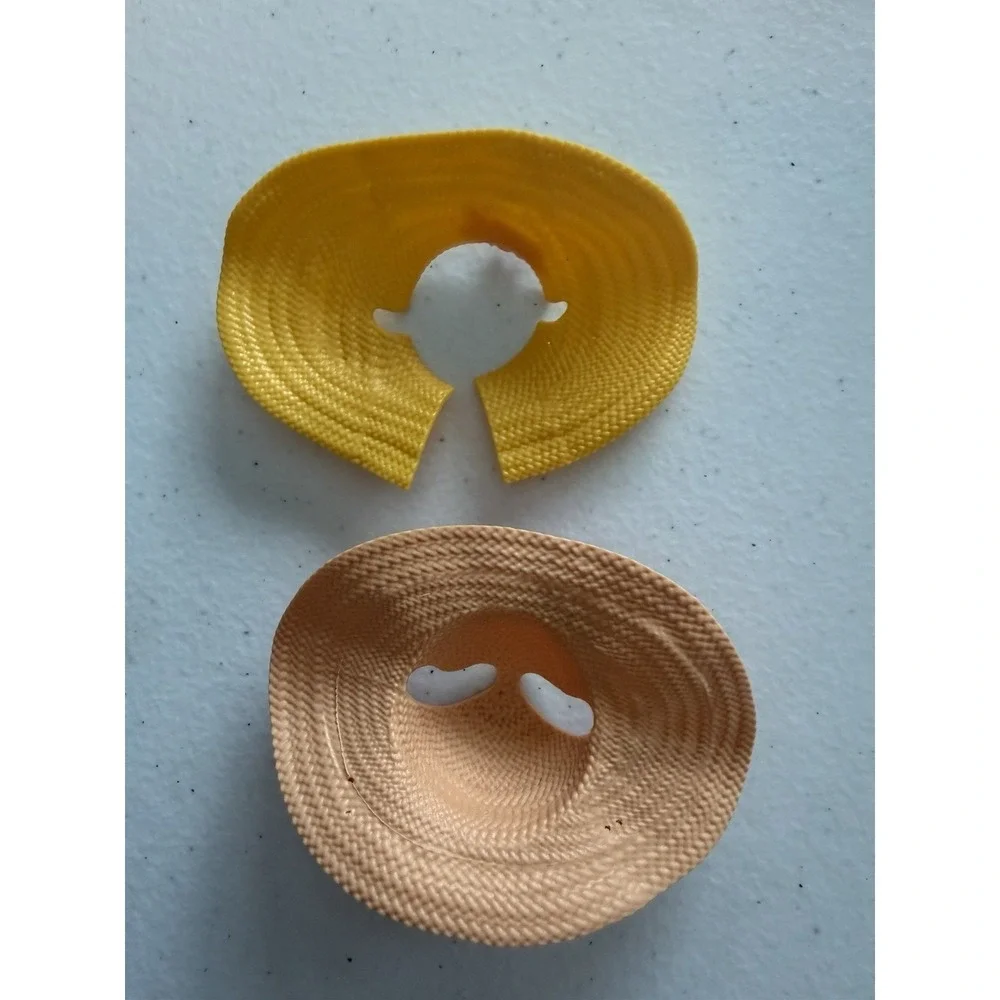 My Little Pony Plastic Straw Hat, Bonnet, & Folding Compact Mirror Lot of 3.